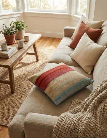 2' 4 x 2' 5 Hand Woven Pillow Wool Square Rug