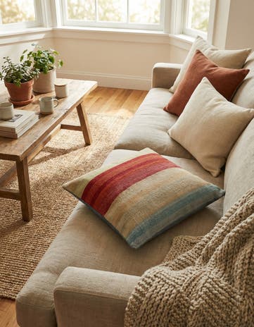2' 4 x 2' 5 Hand Woven Pillow Wool Square Rug