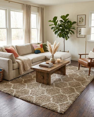  10' x 13' Lattice Shag Rug