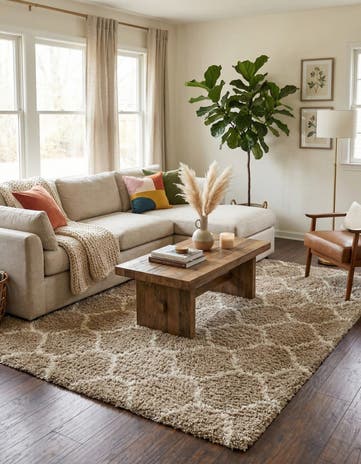 10' x 13' Lattice Shag Rug