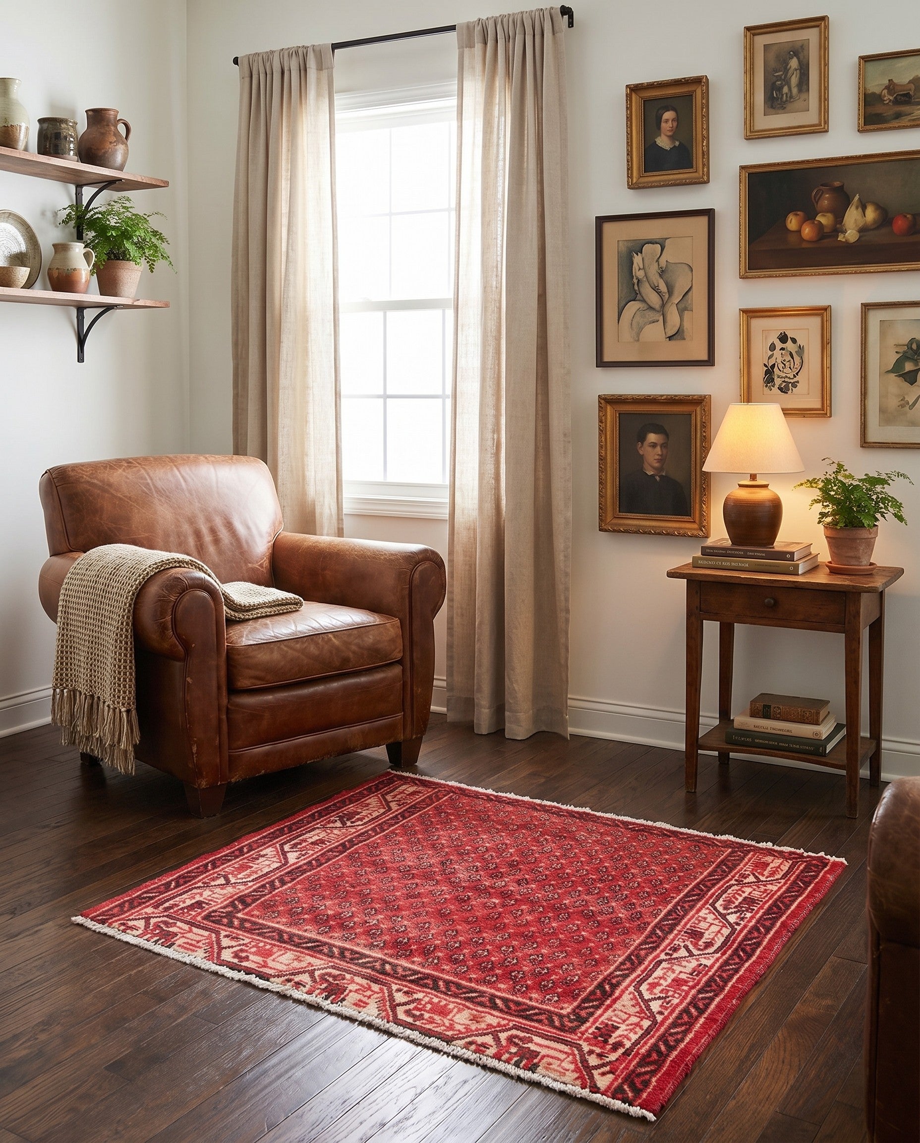3' 5 x 3' 7 Hand Knotted Ultra Vintage Persian Wool Square Rug