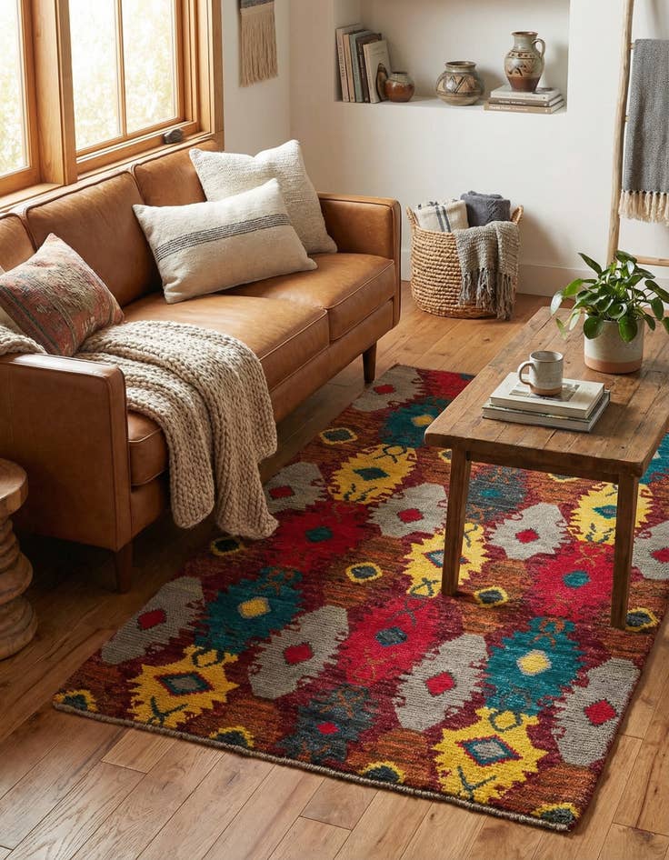 Detail image of 4' 1 x 6' 4  Hand Knotted Darya Wool Rug