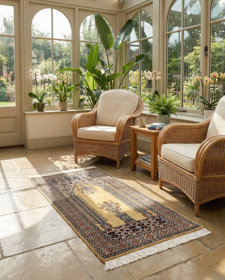 Detail image of 2' 8 x 4' 8 Hand Knotted Bokhara Oriental Wool Rug