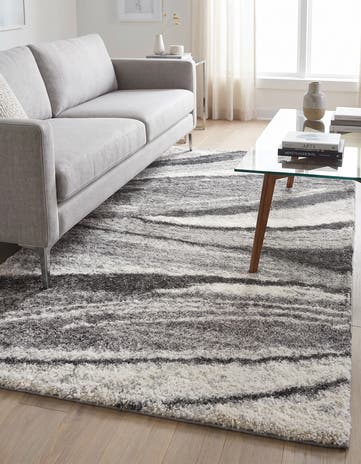 Black and Gray Soft Touch Shag Rug