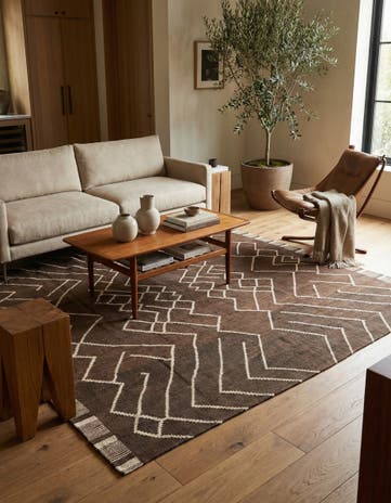 6' 3 x 7' 9 Hand Woven Kilim Modern Wool Rug
