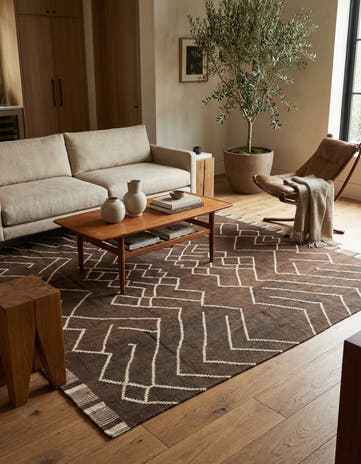 6' 3 x 7' 9 Hand Woven Kilim Modern Wool Rug