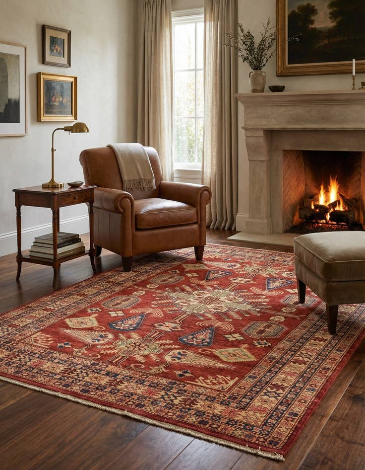 Detail image of 5' 9 x 7' 11  Hand Knotted Kazak Oriental Rug