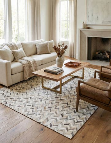 5' 9 x 8' 1 Cowhide Stocks Rug
