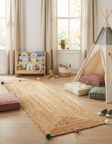 2' x 6' 1 Hand Braided Kids Braided Jute Runner Rug