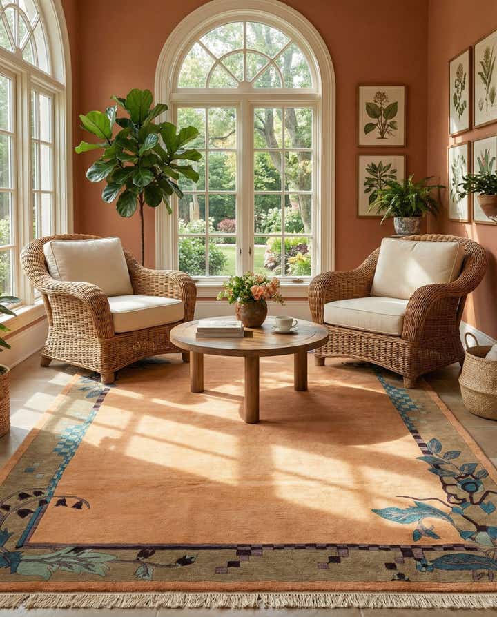 6' 7 x 9' 8 Hand Knotted Nepal Wool Rug