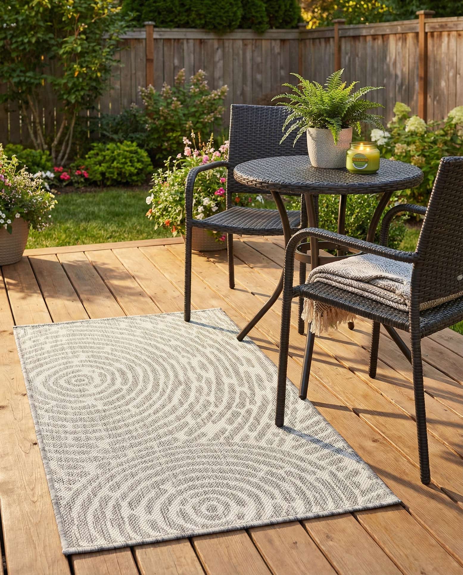 2' x 3' Easy-Clean Modern Indoor / Outdoor Rug