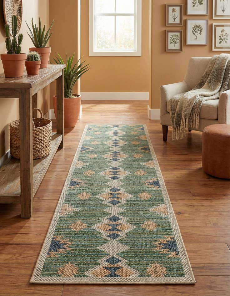 Detail image of 2' x 7' 1  Washable Baja Indoor / Outdoor Runner Rug