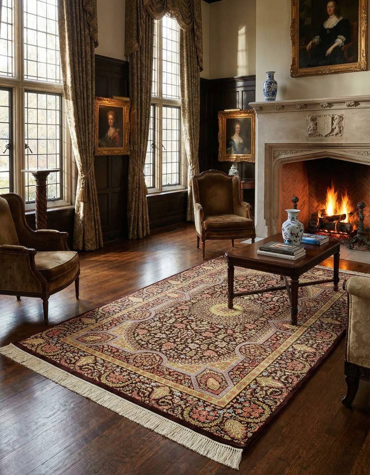 Detail image of 3' 3 x 5' 1 Ghom Silk Rug