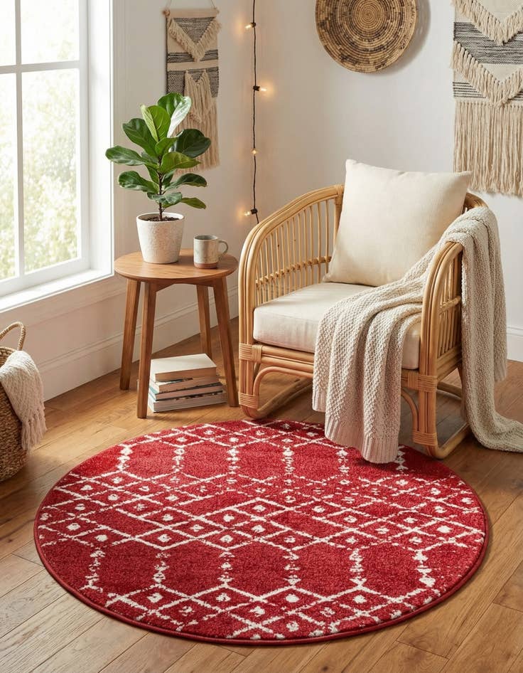 Detail image of  3' x 3' Paxon Trellis Round Rug