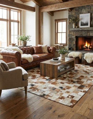 8' x 10' Cowhide - Patchwork Rug