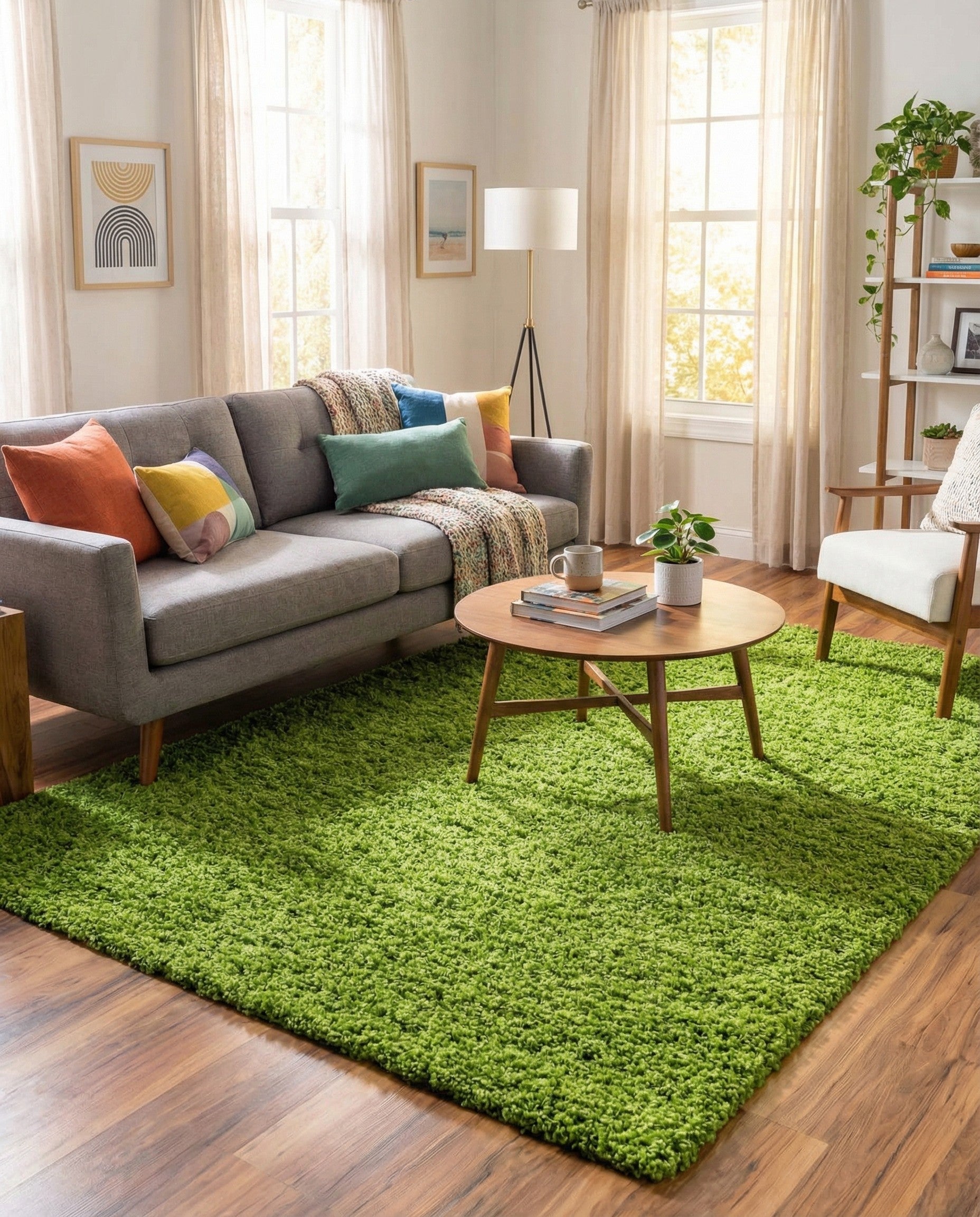  7' x 10' Solid Shag Rug