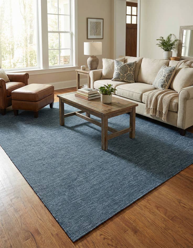 Detail image of 7' 10 x 7' 10  Washable Solid Indoor / Outdoor Square Rug