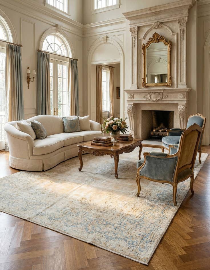 Detail image of 9' 5 x 13' 5 Vintage Royal Wool Rug