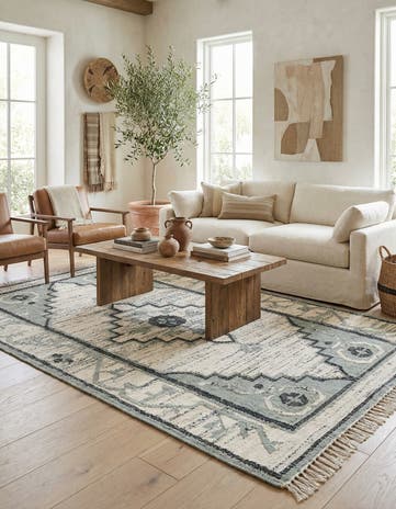 5' 2 x 8' 2 Hand Woven Kilim Jute Rug