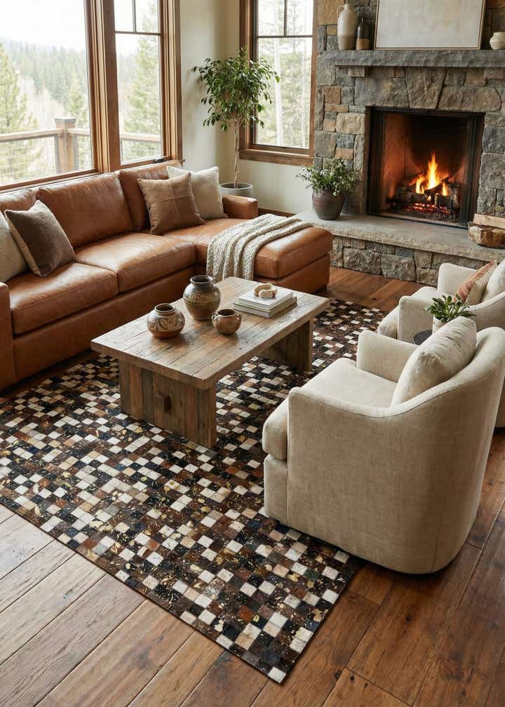 5' x 7' 10 Cowhide Stocks Rug