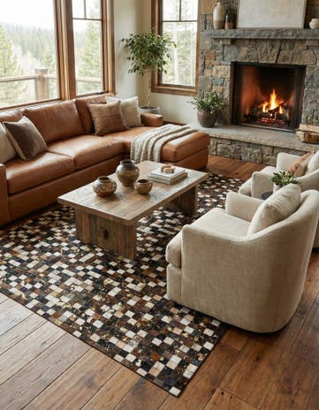 5' x 7' 10 Cowhide Stocks Rug