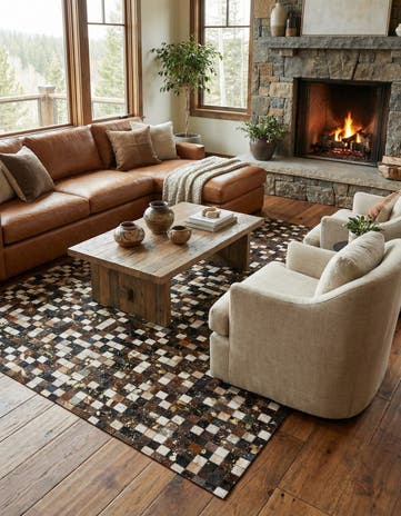 5' x 7' 10 Cowhide Stocks Rug