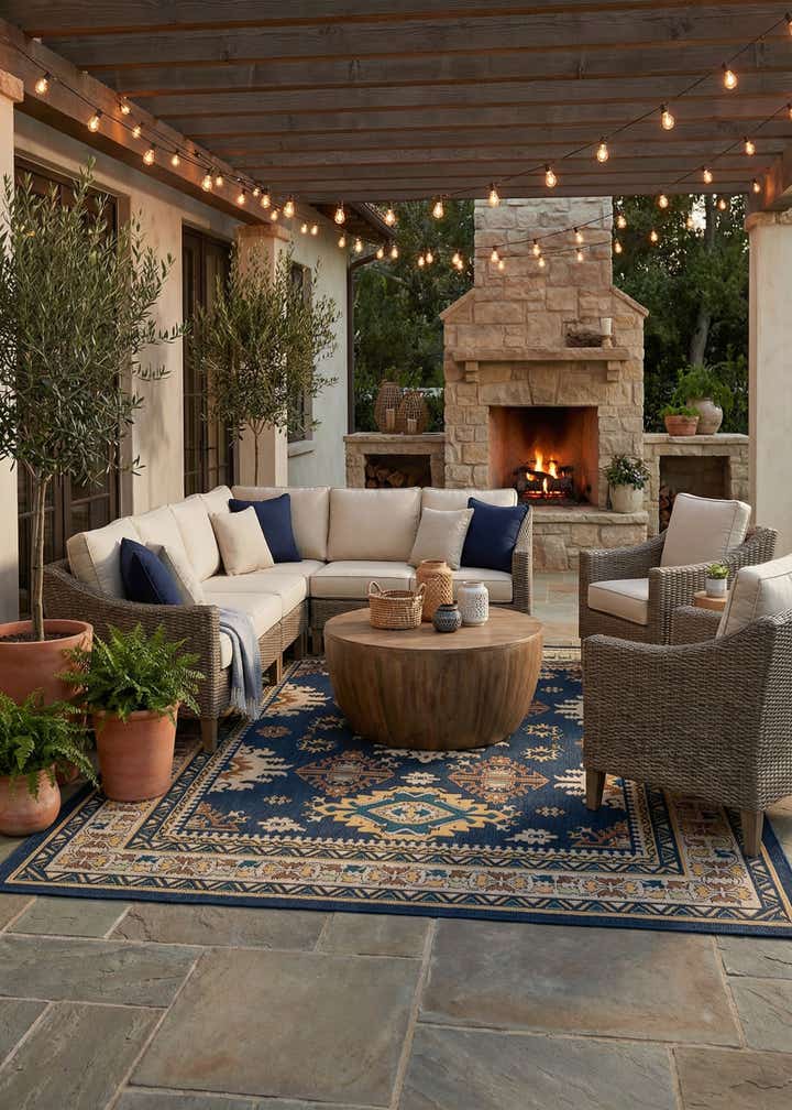 10' x 10' Easy-Clean Baja Indoor / Outdoor Square Rug