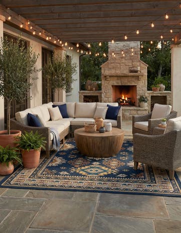 10' x 10' Easy-Clean Baja Indoor / Outdoor Square Rug