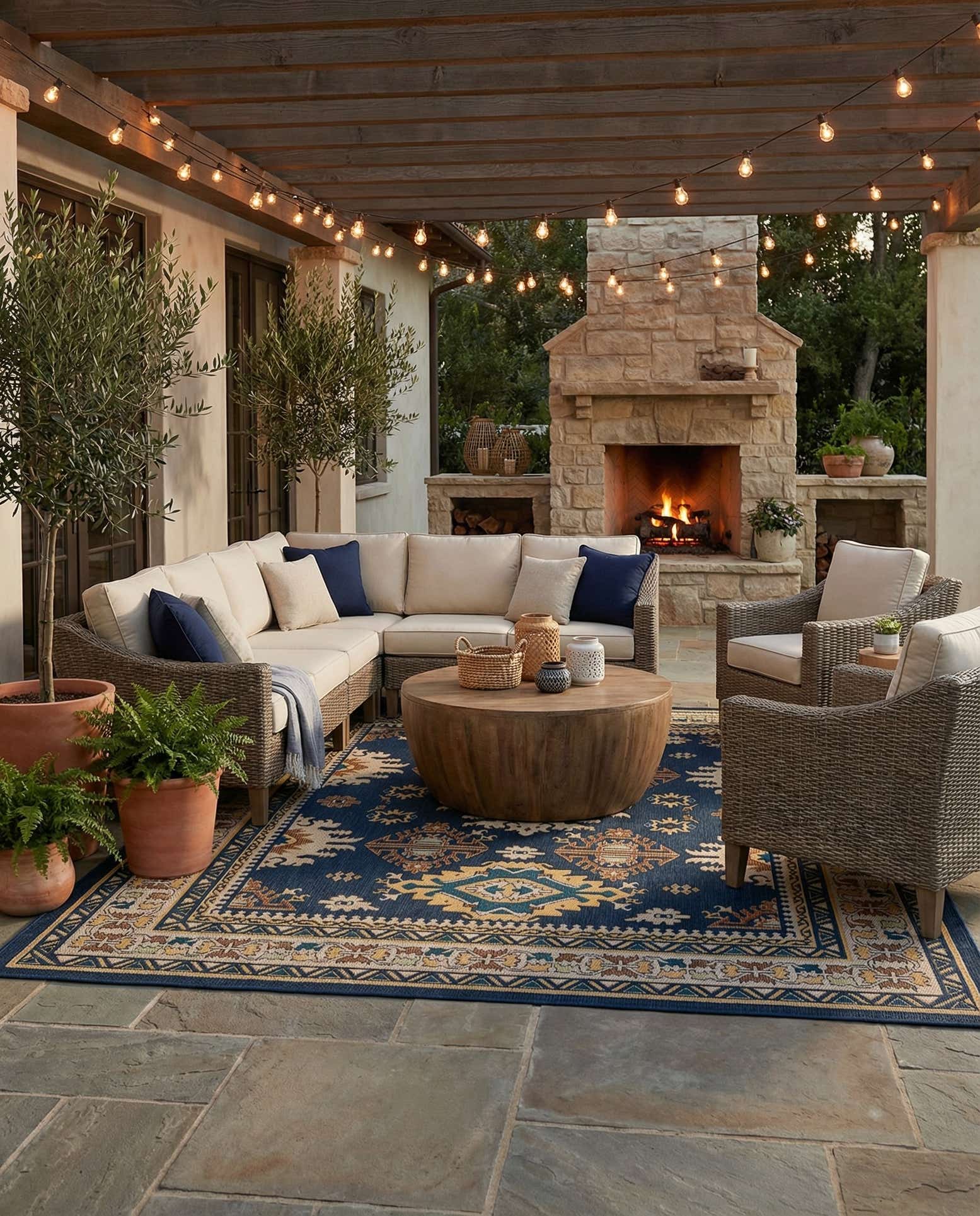 10' x 10' Easy-Clean Baja Indoor / Outdoor Square Rug