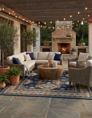 10' x 10' Easy-Clean Baja Indoor / Outdoor Square Rug