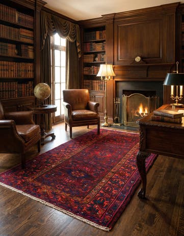 3' 9 x 6' 11 Hamedan Wool Rug