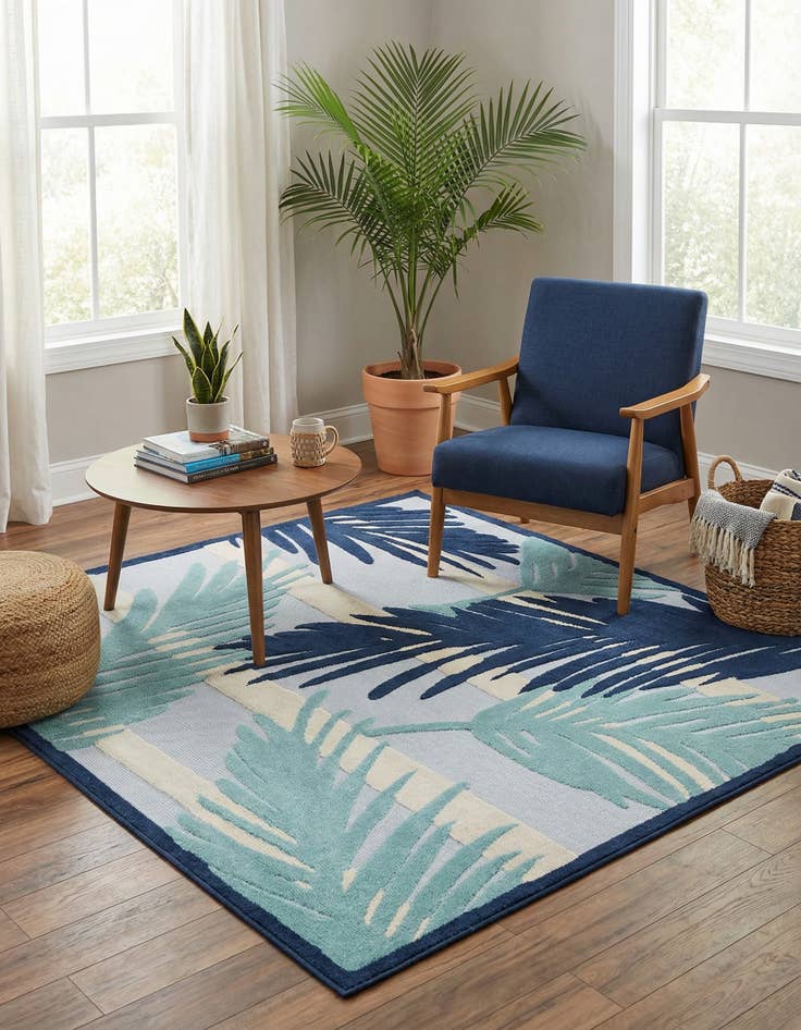 Detail image of 7' 10 x 7' 10  Washable Aruba Indoor / Outdoor Square Rug