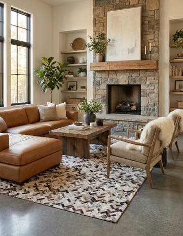 5' 1 x 8' 1 Cowhide Rug