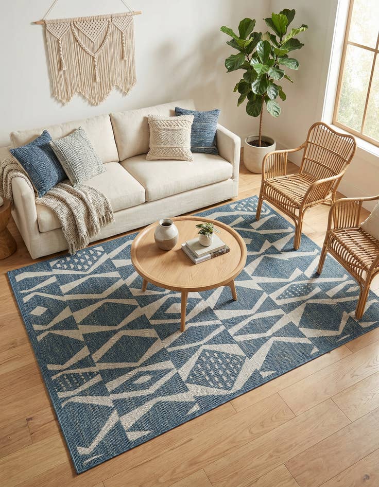 Detail image of  5' 3 x 8'  Washable Baja Indoor / Outdoor Rug