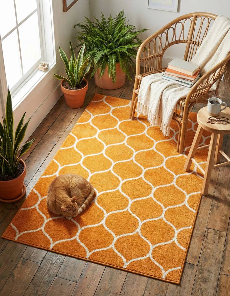 Detail image of  4' x 6' Lattice Frieze Rug