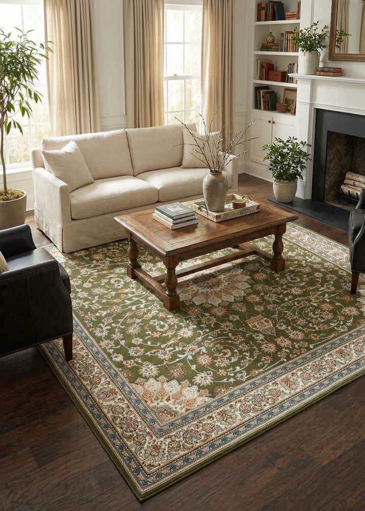 10' x 10' Easy-Clean Traditional Indoor / Outdoor Square Rug