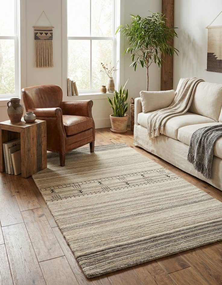 Detail image of 2' 5 x 4'  Hand Knotted Gabbeh Wool Rug