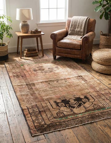 3' 10 x 6' 3 Hand Knotted Ultra Vintage Persian Wool Rug