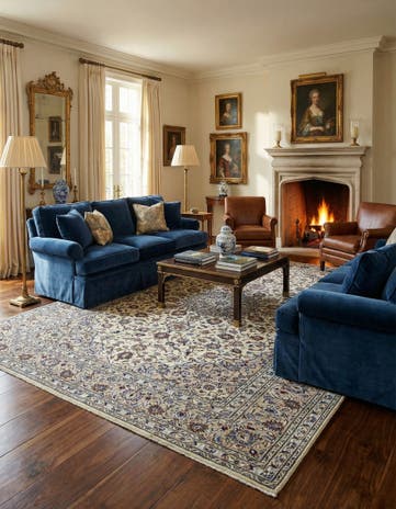 8' 4 x 11' 4 Hand Knotted Kashan Persian Rug