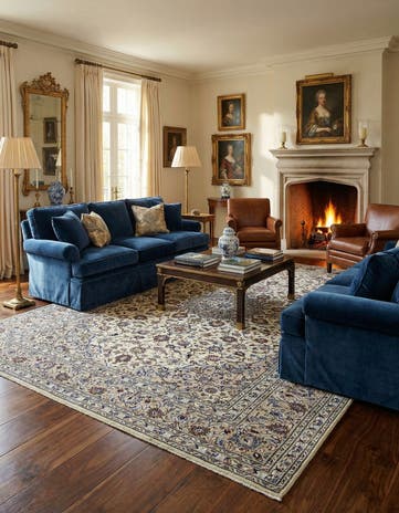 8' 4 x 11' 4 Hand Knotted Kashan Persian Rug