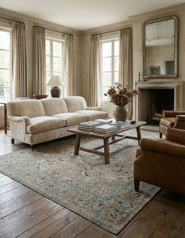 Detail image of 8' 5 x 13' Hand Knotted Ultra Vintage Persian Wool Rug