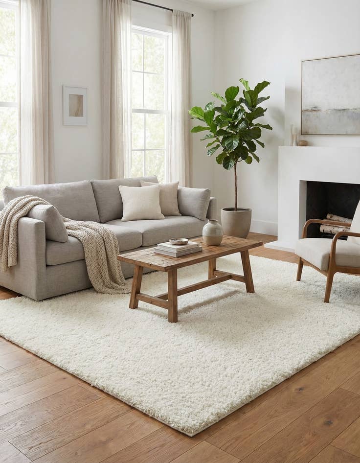 Detail image of  10' x 10' Soft Solid Shag Square Rug