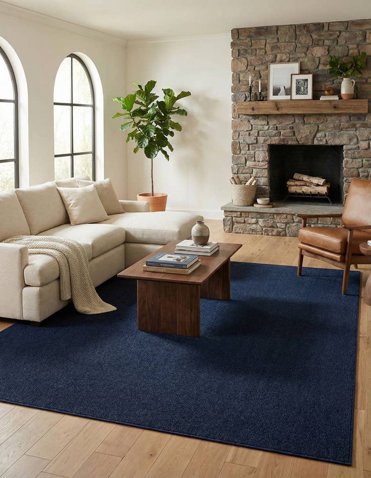 Detail image of 7' 10 x 7' 10 Easy-Clean Solid Indoor / Outdoor Square Rug
