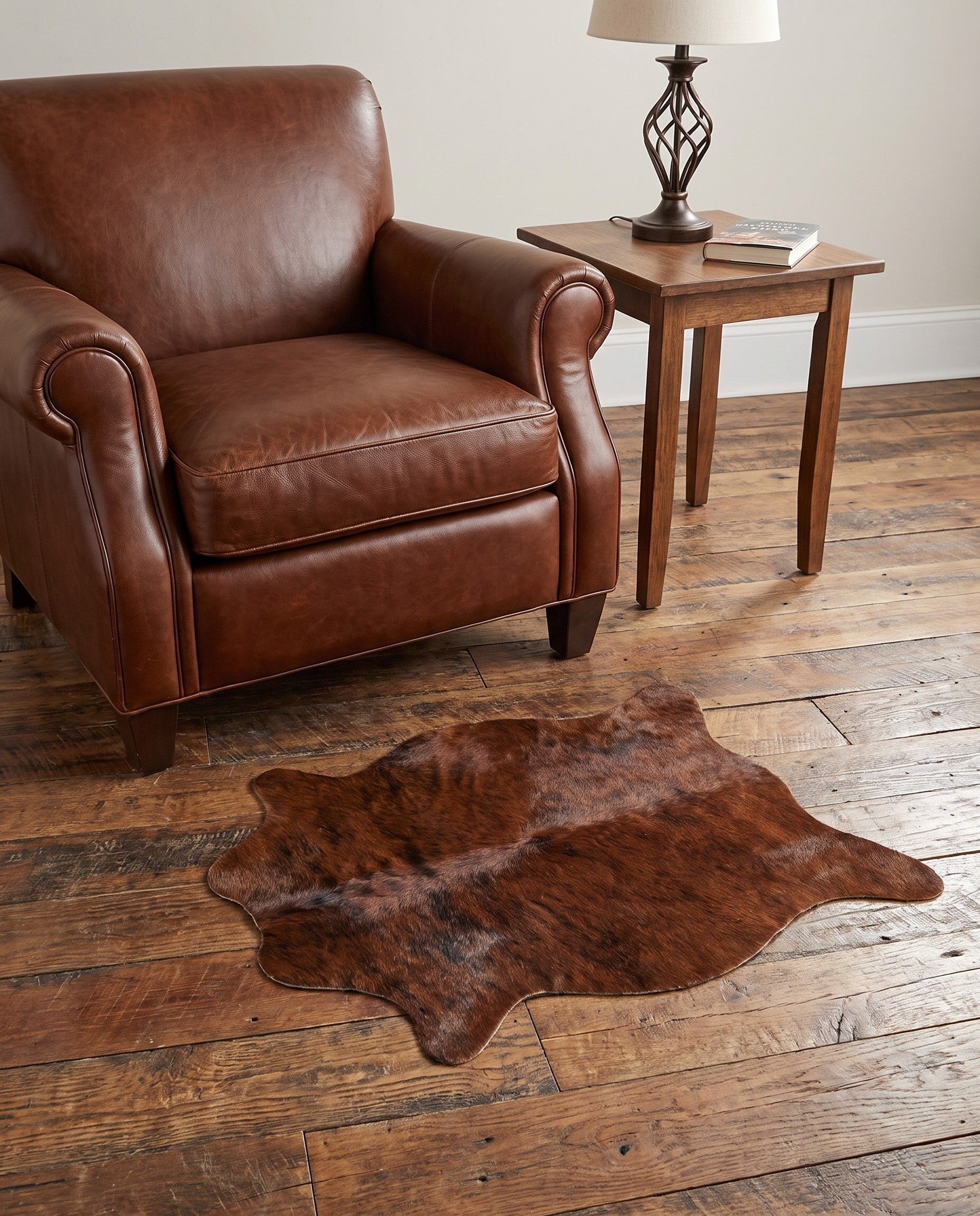 1' 8 x 2' 6 Cowhide Leather Rug