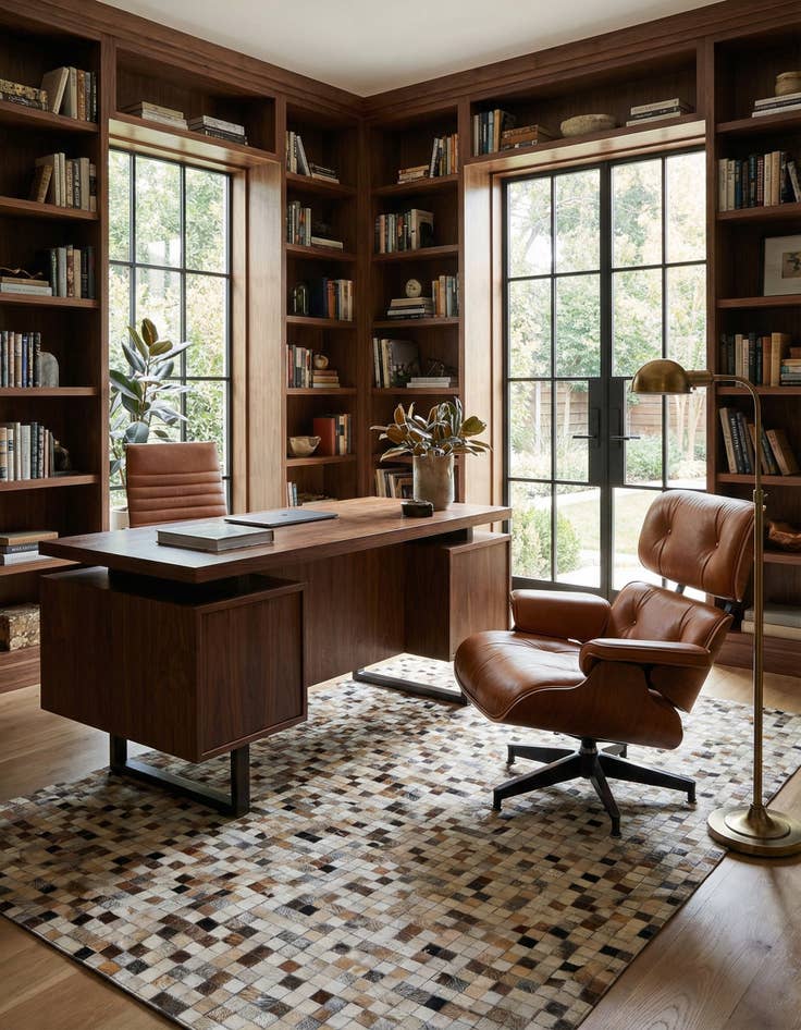 Detail image of  5' 1 x 8' Cowhide Leather Rug