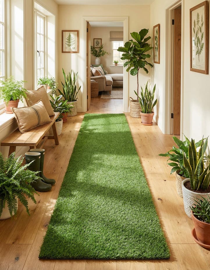 3' 3 x 19' 8 Easy-Clean Grass Indoor / Outdoor ...