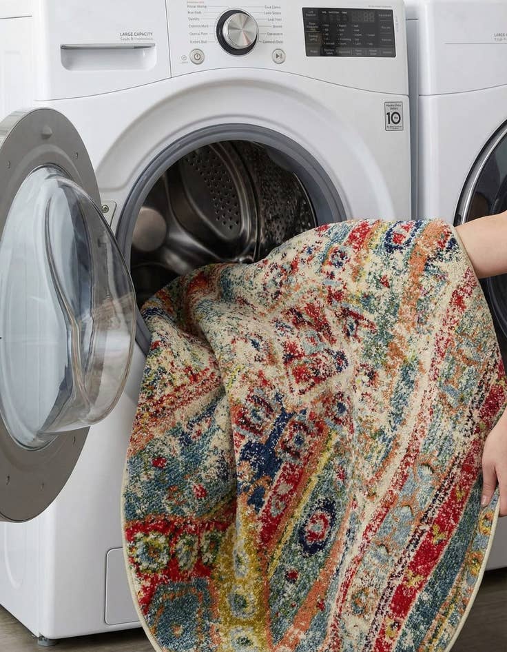 Detail image of  4' x 4'  Washable Mesa Round Rug