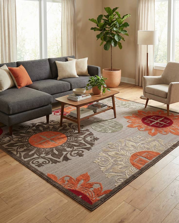 Detail image of 8' x 10' Easy-Clean Modern Indoor / Outdoor Rug