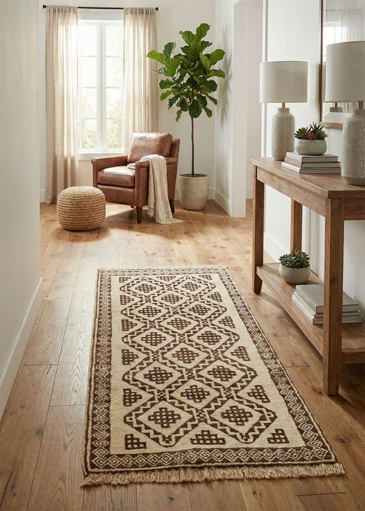 3' 8 x 7' Hand Knotted Moroccan Wool Rug