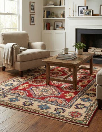3' 4 x 5' Hand Knotted Kazak Rug